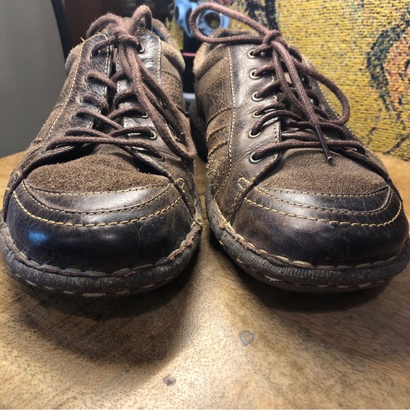 Born Shoes Womens 8.5 M Melissa Low top Sneaker Brown Leather Lace Up. - Picture 2 of 13